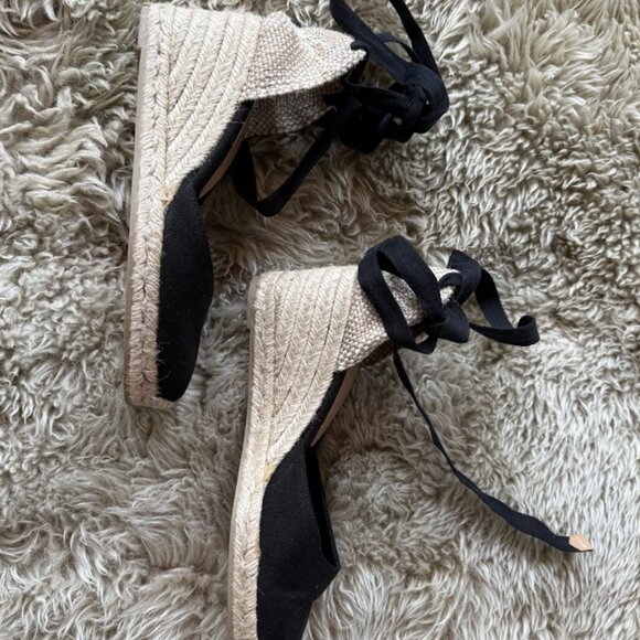 Black Castañer Carina Espadrille Wedge Size 6.5 - Picture 3 of 3